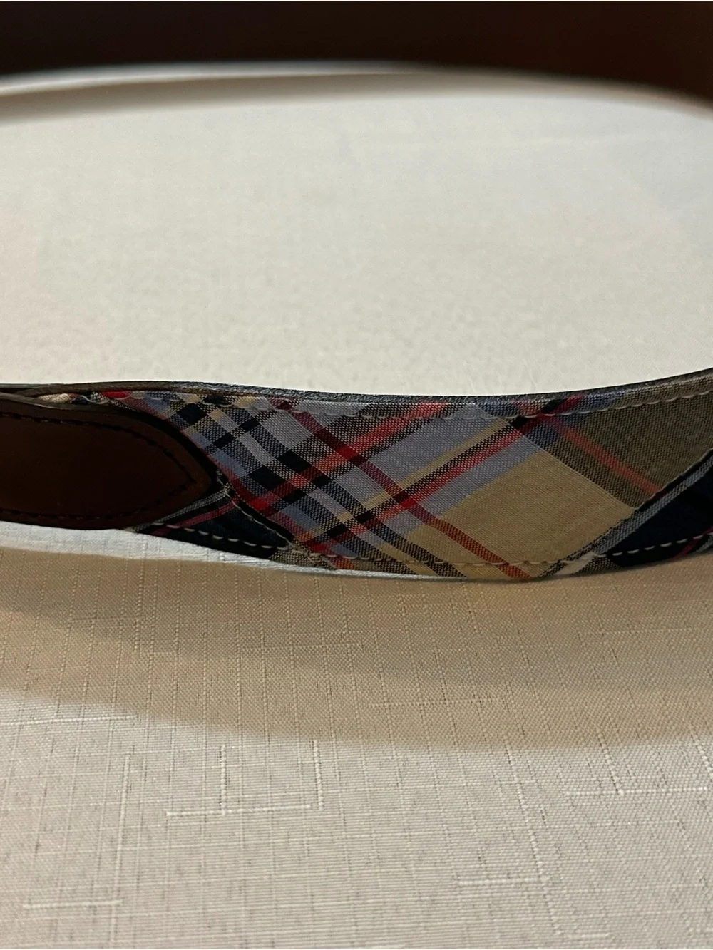 Brooks Brothers 346 Patchwork Madras Leather Belt Size 42